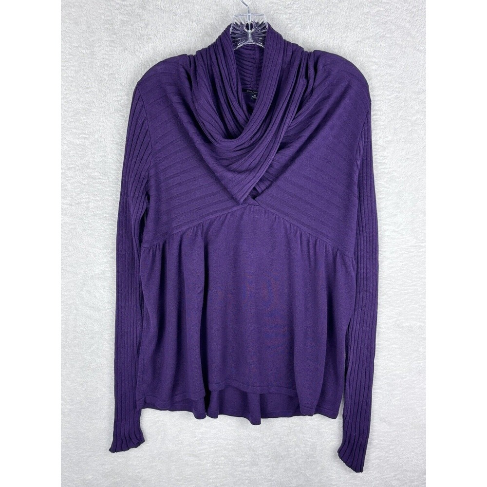 Chadwick's Women's Rayon Cowl Neck Purple Sweater Long Sleeve Size XL